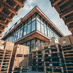 Set of wooden pallet for warehouse - 1