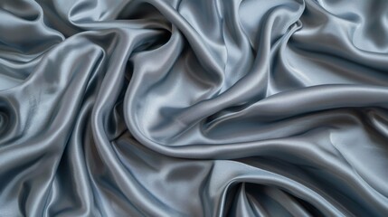 Obraz premium luxury grey silk satin fabric background, top view, copy space, place for text