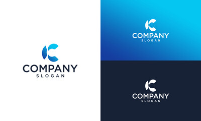 letter c abstract technology logo design vector