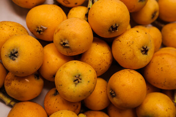 Bright medlar in a bowl