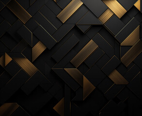 black and gold steel background. Modern wallpaper, luxury style, GenerativeAI, luxury background, triangle background