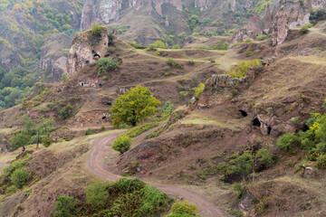 Ancient cave city Khndzoresk in Armenia