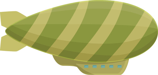 Large green and yellow zeppelin dirigible is flying high in the sky © nsit0108