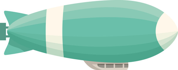 Large green and white blimp is soaring through the sky on a beautiful day © nsit0108