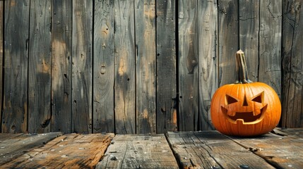 halloween pumpkin on wooden background