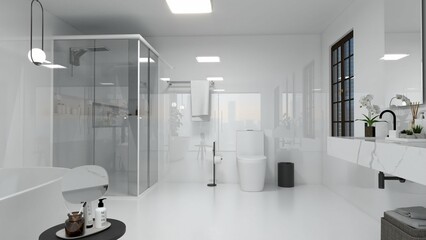 Modern bathroom white decoration