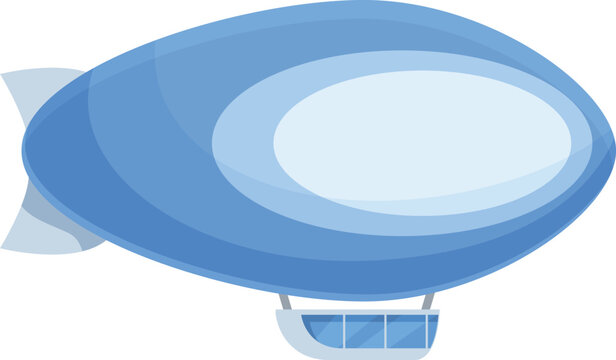 blue airship floating in the sky clip art preview