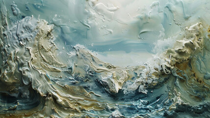 a composition using thick, impasto paint to create a highly textured surface
