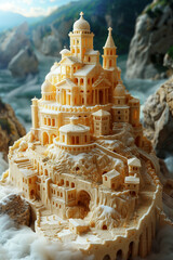 Obraz premium Rome italian famous buildings made from pasta, art creative, 3D render