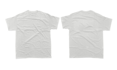 Unisex Vintage White Heavyweight Short Sleeves T-Shirt Front and Back View Isolated