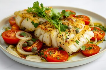 Delicious Baked Cod with Tomato and Onion Topping