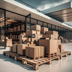 Set of wooden pallet for warehouse - 1