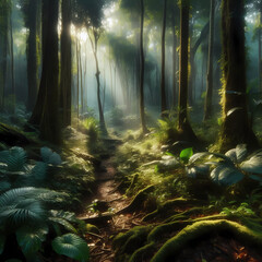 forest in the morning