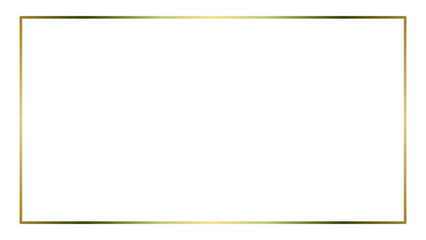 Gold frame isolated on transparent background
