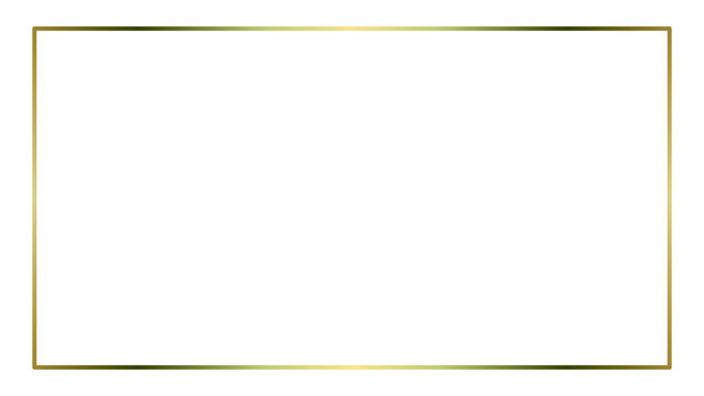Gold frame isolated on transparent background