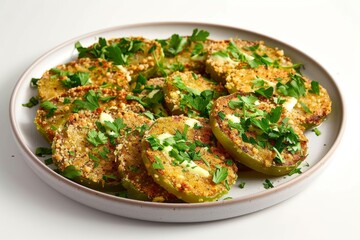 Crispy Baked Fried Green Tomatoes with Creamy Cajun-Spiced Sauce