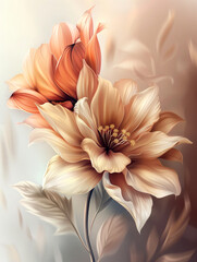 Fototapeta premium Delicate Floral Blossom with Vibrant Colors Perfect for Botanical Decorations and Nature-Themed Designs