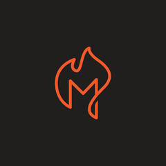 Creative Letter M Fire logo design vector icon illustration 