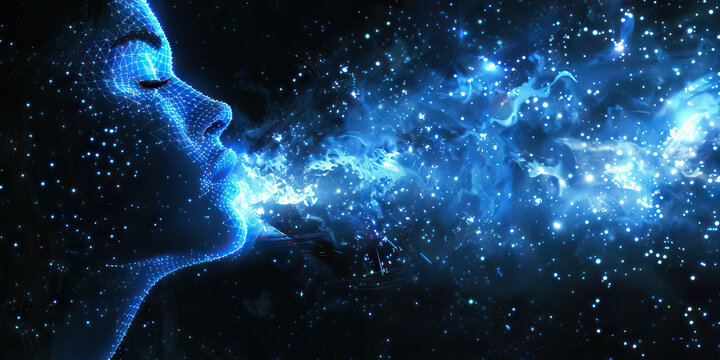 Leadership Constellation: Abstract constellation of stars forming a leader's profile, representing impactful leadership.