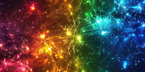 Fototapeta premium Innovation Nexus: Abstract network of interconnected nodes representing innovative ideas and collaboration