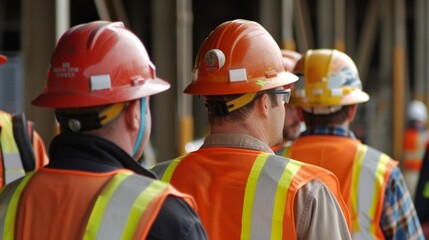 Workers take a break from their usual tasks to participate in a safety drill highlighting the importance of emergency preparedness.