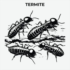 A Distinctive Termite Silhouette for Multi-Format Design Projects. Vector Illustration