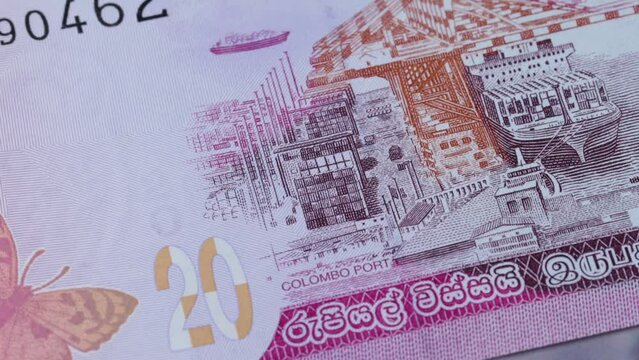 20 Sri Lankan rupees national currency money legal tender bill central bank 5