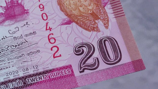 20 Sri Lankan rupees national currency money legal tender bill central bank 4