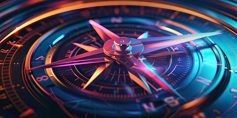 Success Navigator: Abstract compass pointing towards success, representing guidance and direction in achieving goals.