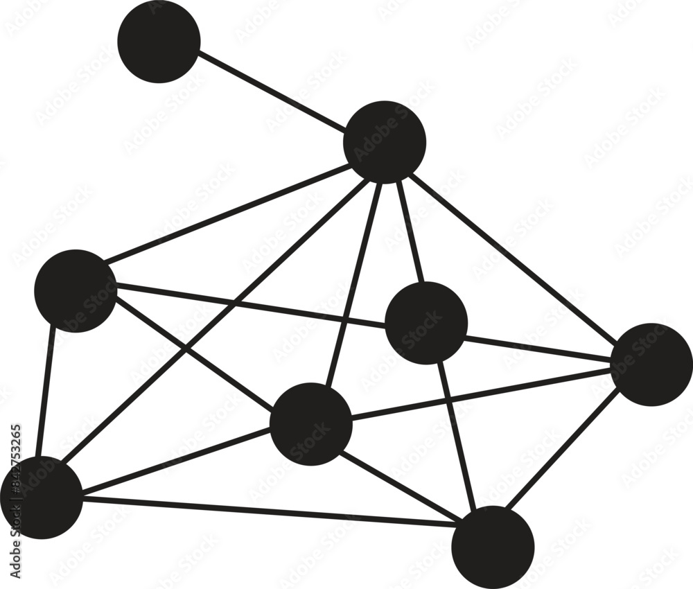 Poster network, communication concept with connecting line and dots. simple digital technology element.