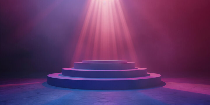 Elite Performer: Abstract representation of a podium with a spotlight, highlighting exceptional performance and achievement.