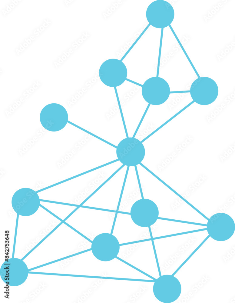 Poster network connection with lines and dots. social network concept