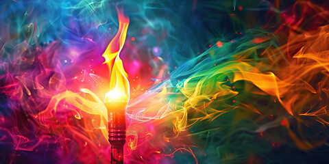 Inspirational Mentor: Abstract torch or light source representing guidance and mentorship that inspires others.