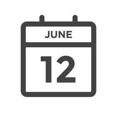 June 12 Calendar Day or Calender Date for Deadlines or Appointment