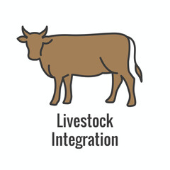 Sustainable Farming Icon Set showing Maximize Soil Coverage and Integrate Livestock-Examples for Regenerative Agriculture Icon