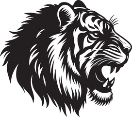 Tiger Head Silhouette Vector Art illustration