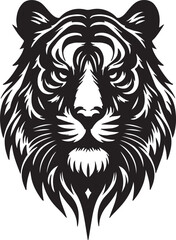 Tiger Head Silhouette Vector Art illustration
