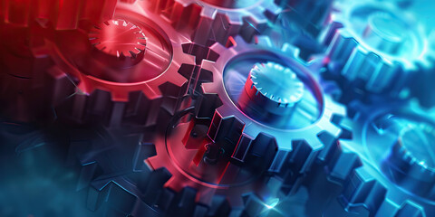 Team Catalyst: Abstract gears working together smoothly to represent collaboration and synergy within a team.