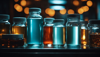 Chemical flasks in the laboratory