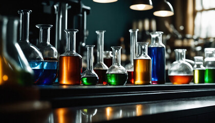 Experiments with liquids in a chemical laboratory