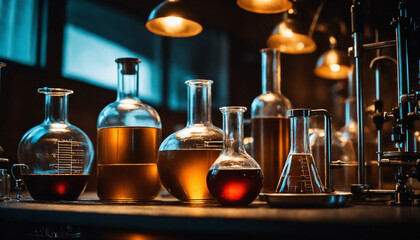 Flasks with chemical liquid
