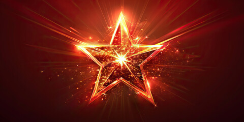 Star Performer: Abstract illustration of a star-shaped figure shining brightly to represent exceptional performance