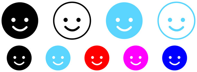 happy smiley face emoji. cute smile face emoticon , smiling, like, lucky, healthy, positive, emotions, icons - customer satisfaction feedback icon sign