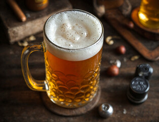 Ice cold beer in a cosy pub.