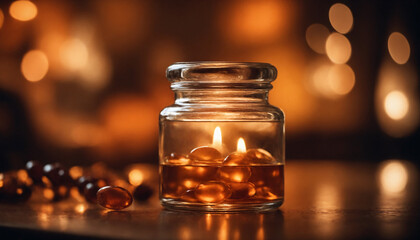 Jar with transparent pebbles
