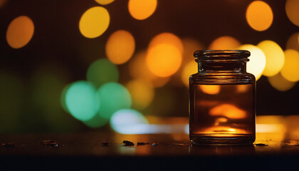  Jar with secret liquid on background