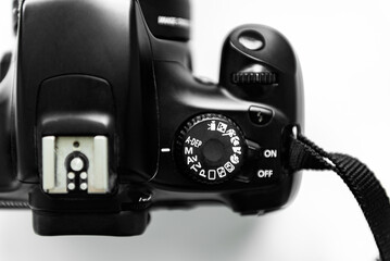 Manual settings of modern digital SLR camera.