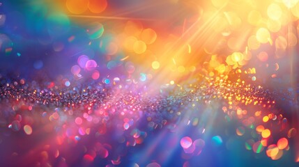 vibrant sun flare and rainbow overlays for , close up, graphic design theme, whimsical, composite, horizon backdrop