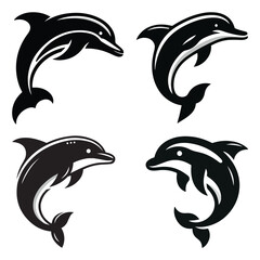Dolphin Minimalist and Simple Silhouette Vector Illustration