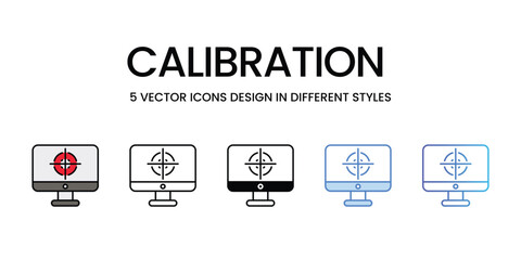 Calibration icons vector set stock illustration.